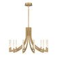 Eurofase Lighting Olette 36" 12-Light Integrated LED Acrylic Shade Gold Steel Chandelier