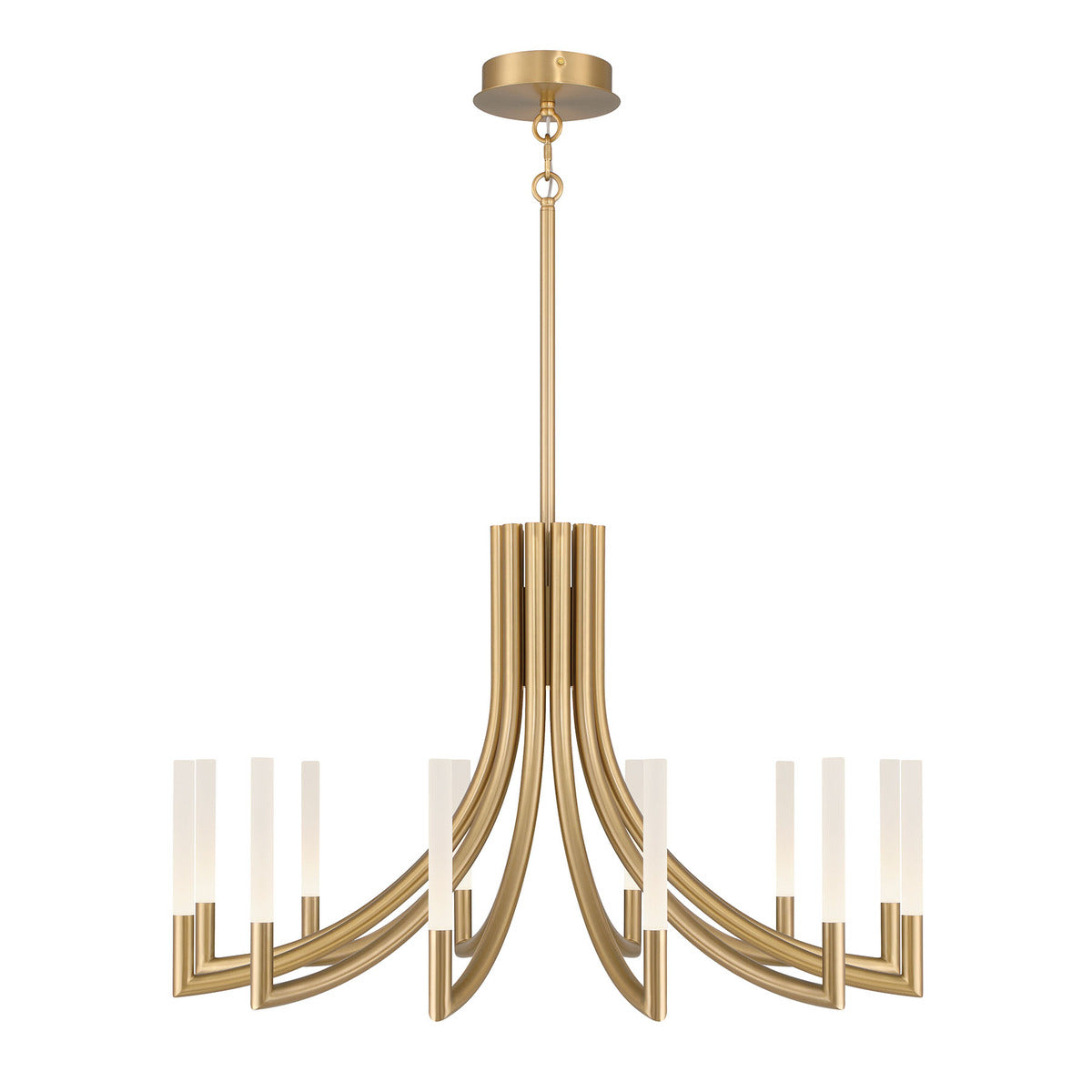 Eurofase Lighting Olette 36" 12-Light Integrated LED Acrylic Shade Gold Steel Chandelier