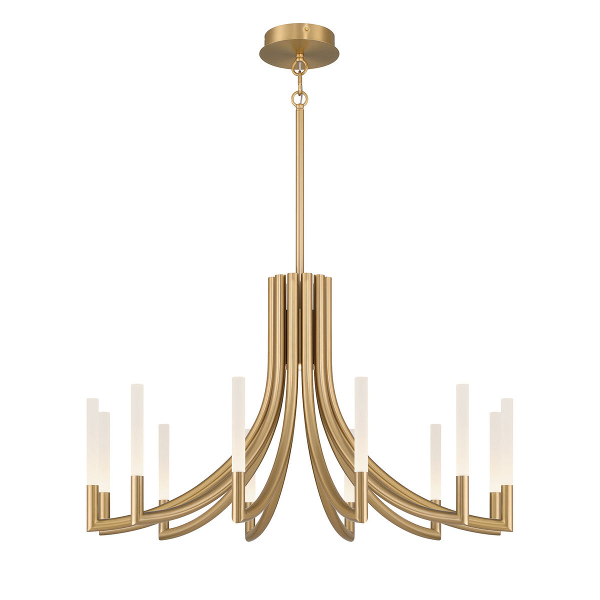 Eurofase Lighting Olette 36" 12-Light Integrated LED Acrylic Shade Gold Steel Chandelier