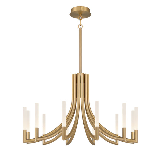 Eurofase Lighting Olette 36" 12-Light Integrated LED Acrylic Shade Gold Steel Chandelier