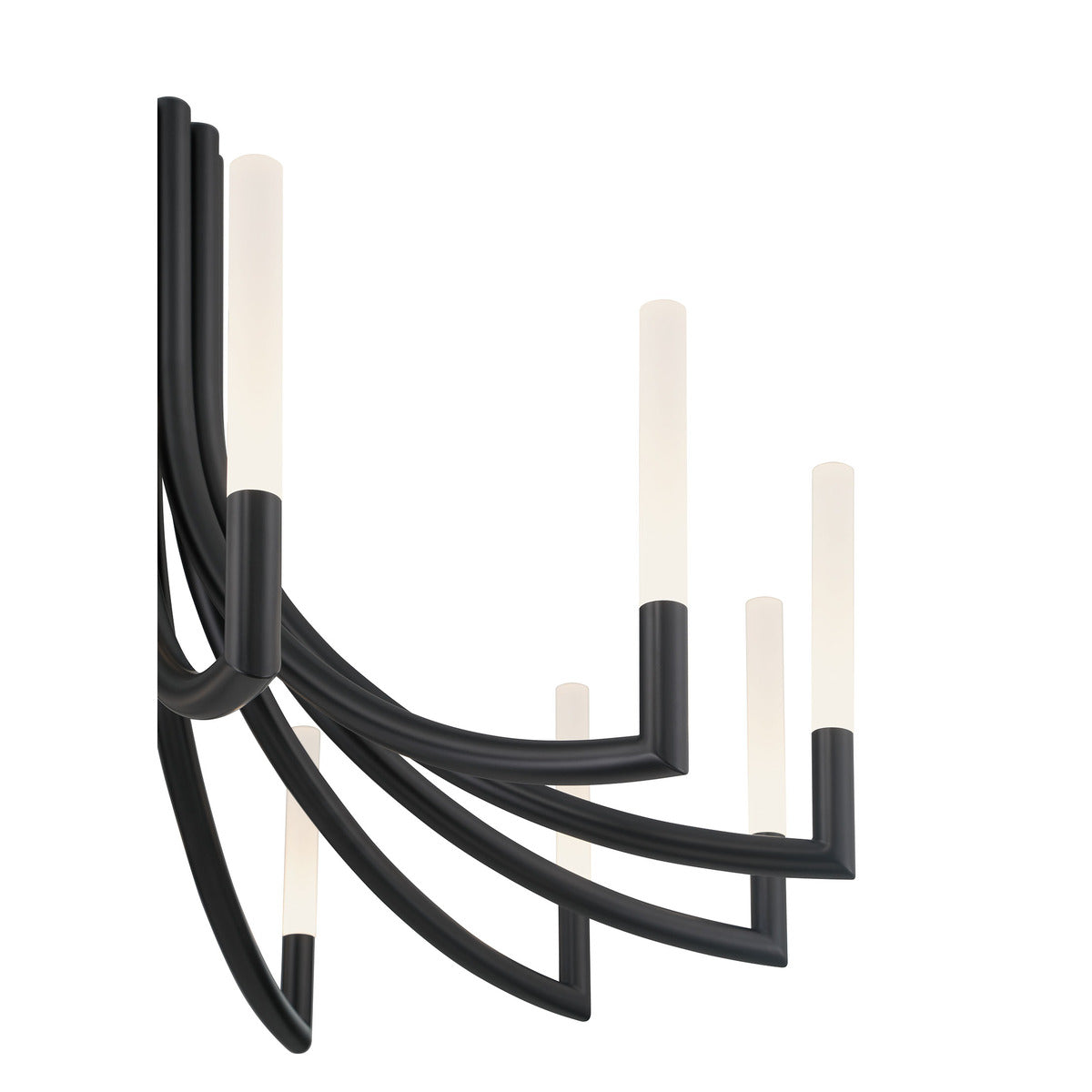 Eurofase Lighting Olette 36" 12-Light Integrated LED Acrylic Shade Matte Black Steel Chandelier