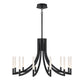 Eurofase Lighting Olette 36" 12-Light Integrated LED Acrylic Shade Matte Black Steel Chandelier