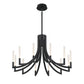 Eurofase Lighting Olette 36" 12-Light Integrated LED Acrylic Shade Matte Black Steel Chandelier