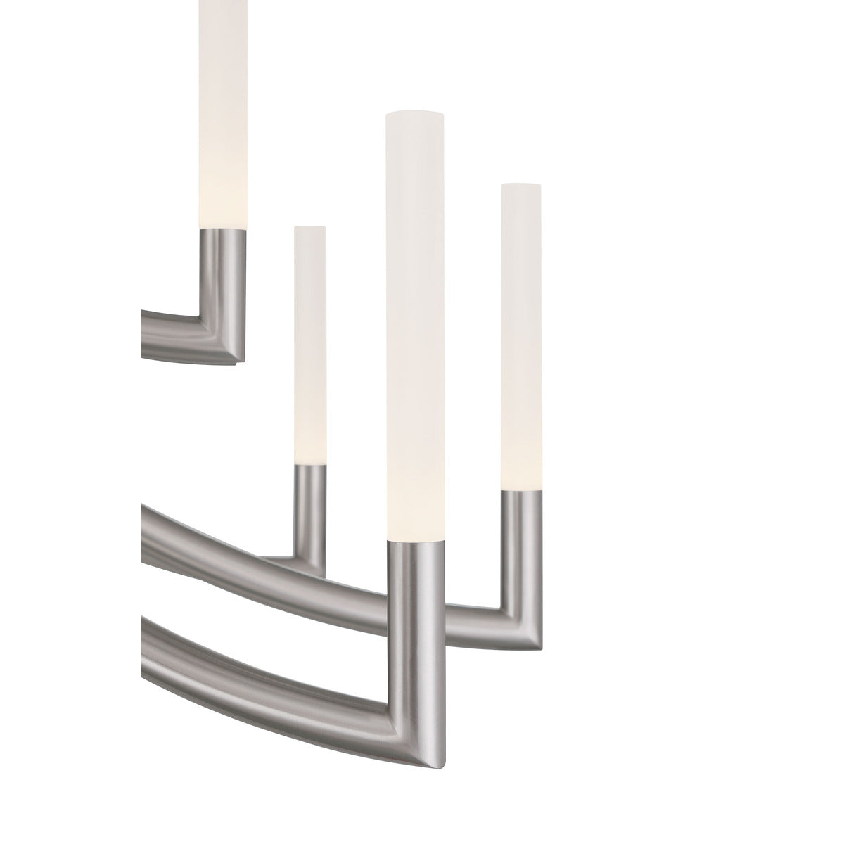 Eurofase Lighting Olette 42" 2-Tier 20-Light Integrated LED Acrylic Shade Brushed Nickel Steel Chandelier