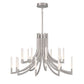 Eurofase Lighting Olette 42" 2-Tier 20-Light Integrated LED Acrylic Shade Brushed Nickel Steel Chandelier