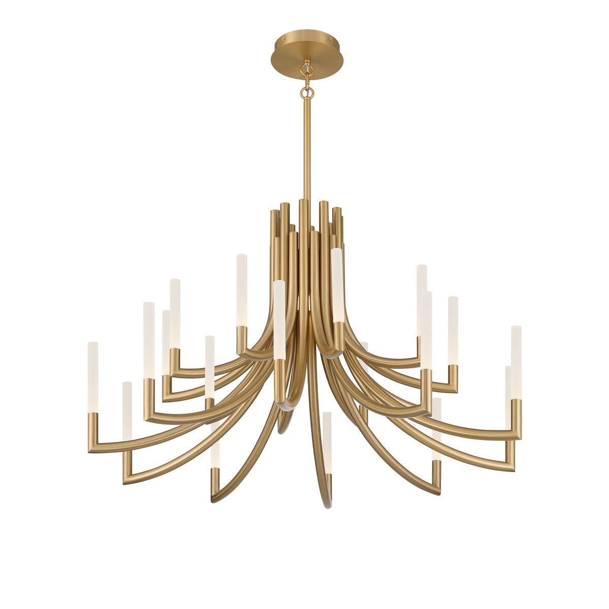 Eurofase Lighting Olette 42" 2-Tier 20-Light Integrated LED Acrylic Shade Gold Steel Chandelier