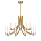 Eurofase Lighting Olette 42" 2-Tier 20-Light Integrated LED Acrylic Shade Gold Steel Chandelier