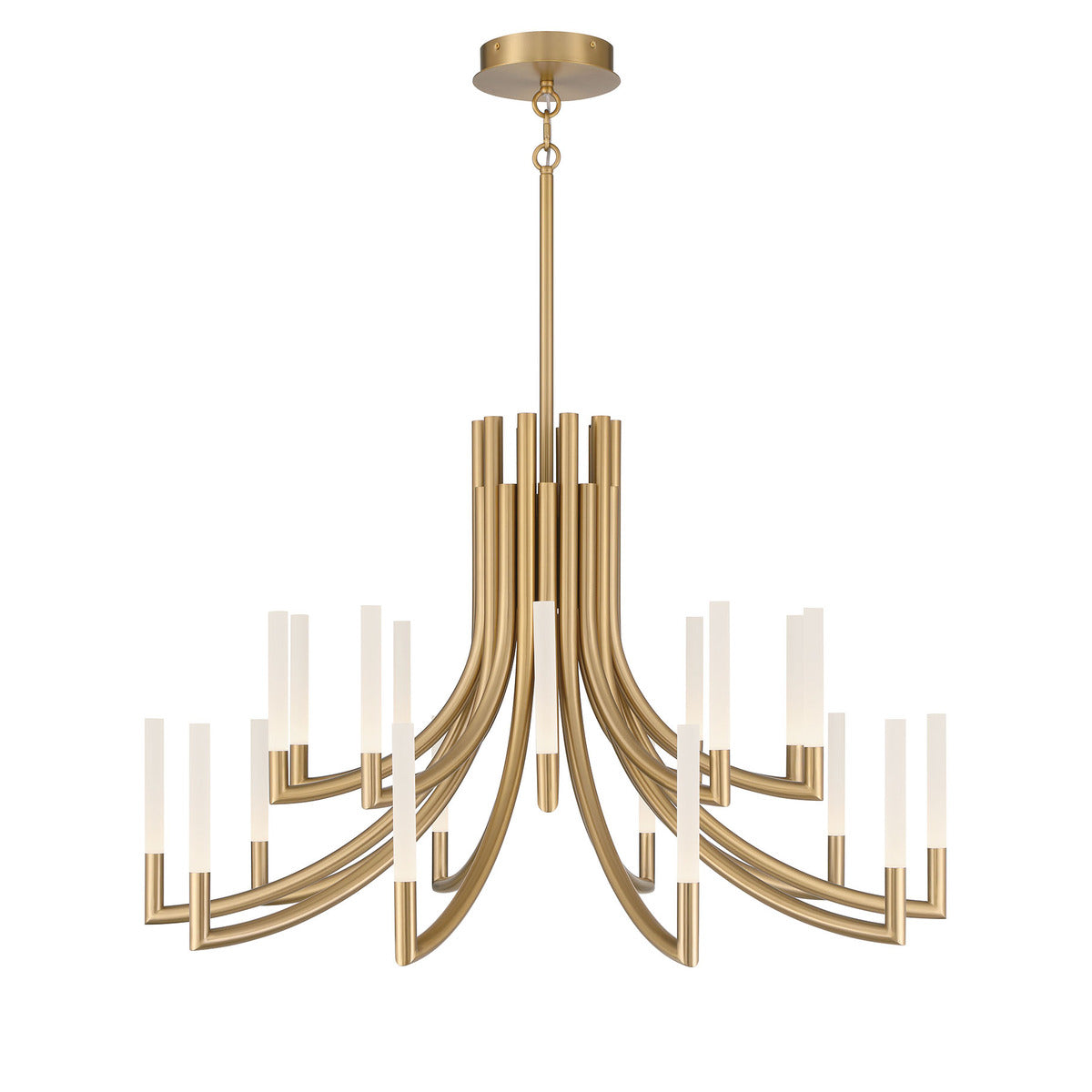 Eurofase Lighting Olette 42" 2-Tier 20-Light Integrated LED Acrylic Shade Gold Steel Chandelier