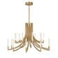 Eurofase Lighting Olette 42" 2-Tier 20-Light Integrated LED Acrylic Shade Gold Steel Chandelier