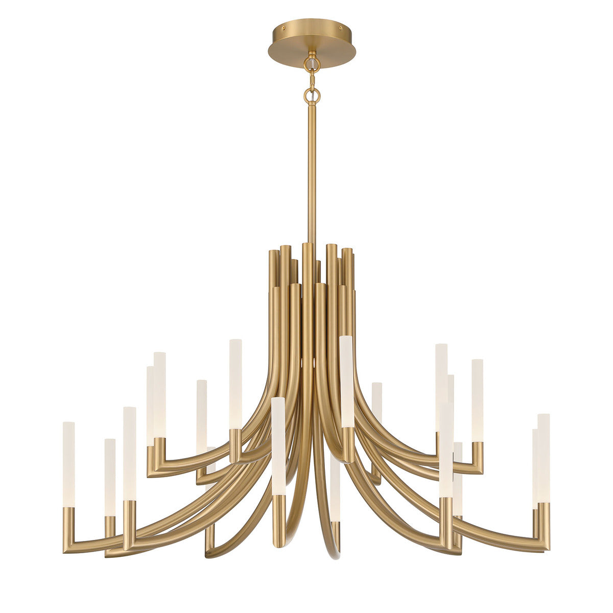 Eurofase Lighting Olette 42" 2-Tier 20-Light Integrated LED Acrylic Shade Gold Steel Chandelier