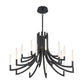 Eurofase Lighting Olette 42" 2-Tier 20-Light Integrated LED Acrylic Shade Matte Black Steel Chandelier
