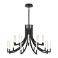 Eurofase Lighting Olette 42" 2-Tier 20-Light Integrated LED Acrylic Shade Matte Black Steel Chandelier