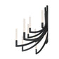 Eurofase Lighting Olette 42" 2-Tier 20-Light Integrated LED Acrylic Shade Matte Black Steel Chandelier