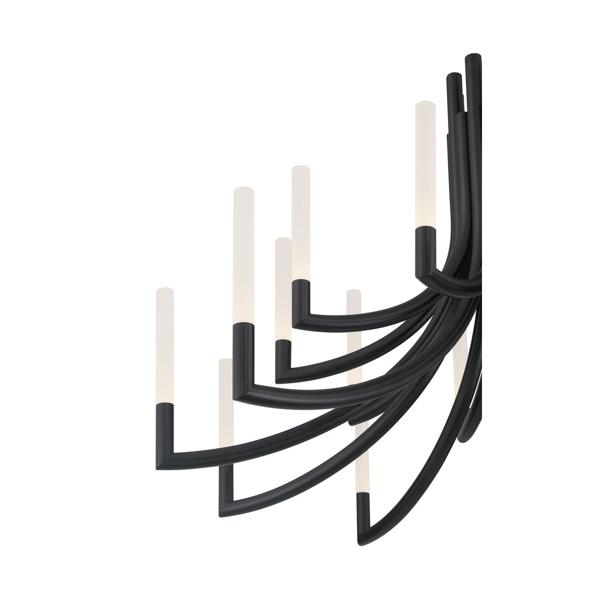 Eurofase Lighting Olette 42" 2-Tier 20-Light Integrated LED Acrylic Shade Matte Black Steel Chandelier