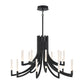 Eurofase Lighting Olette 42" 2-Tier 20-Light Integrated LED Acrylic Shade Matte Black Steel Chandelier