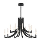 Eurofase Lighting Olette 42" 2-Tier 20-Light Integrated LED Acrylic Shade Matte Black Steel Chandelier