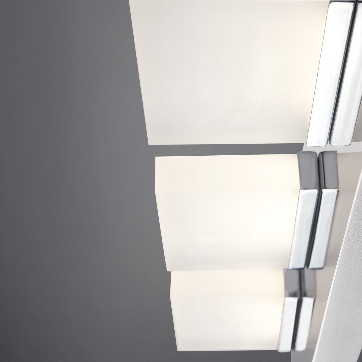Eurofase Lighting Olson 18" 3-Light Dimmable Integrated LED Chrome Metal Bath Bar With Frosted Acrylic Shades