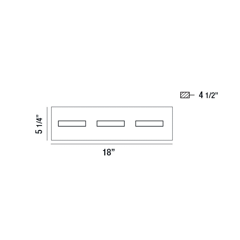 Eurofase Lighting Olson 18" 3-Light Dimmable Integrated LED Chrome Metal Bath Bar With Frosted Acrylic Shades