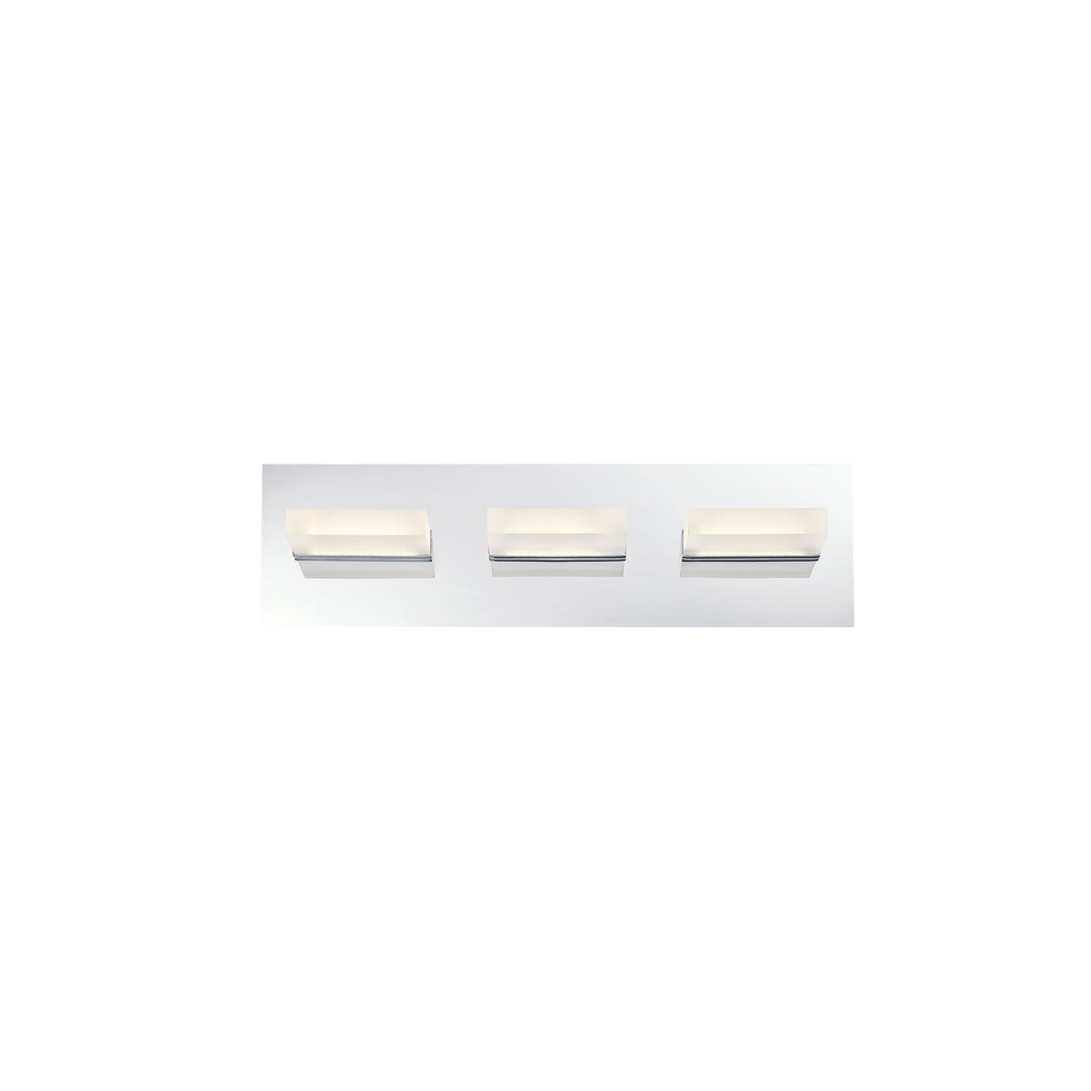 Eurofase Lighting Olson 18" 3-Light Dimmable Integrated LED Chrome Metal Bath Bar With Frosted Acrylic Shades