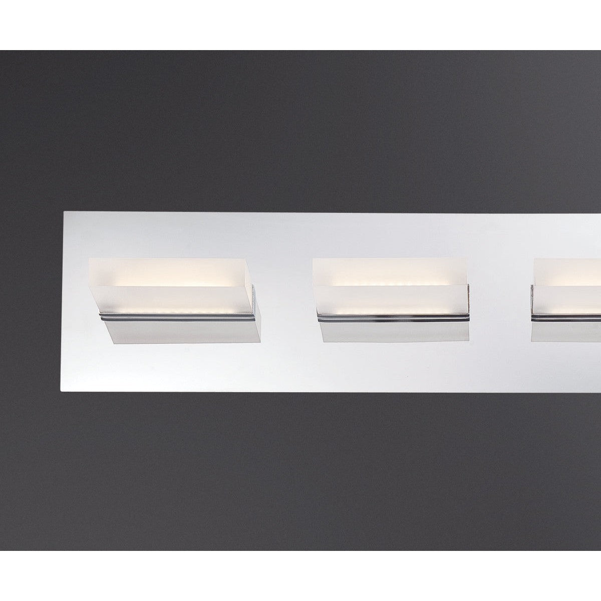 Eurofase Lighting Olson 24" 4-Light Dimmable Integrated LED Chrome Metal Bath Bar With Frosted Acrylic Shades