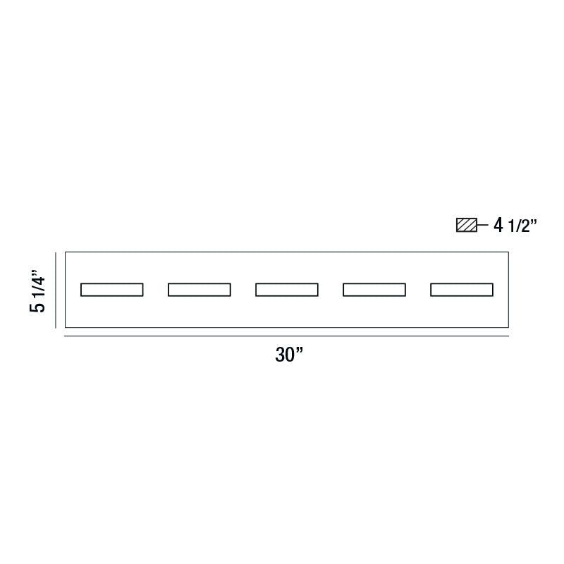 Eurofase Lighting Olson 30" 5-Light Dimmable Integrated LED Black Metal Bath Bar With Frosted Acrylic Shades