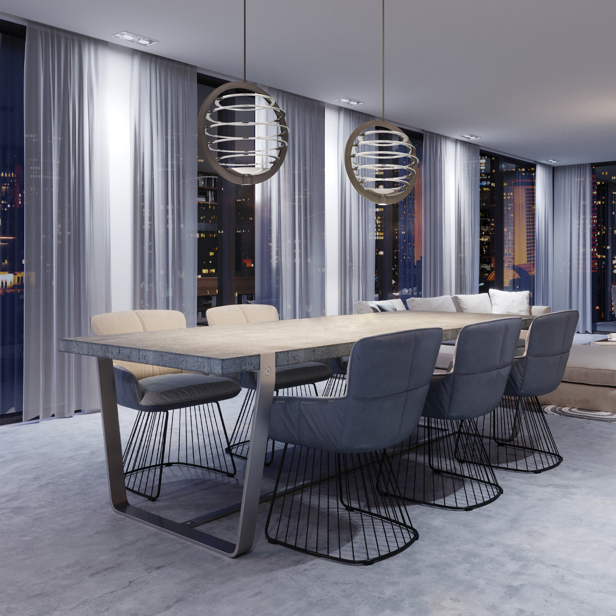 Eurofase Lighting Ombra 22" 2-Light Dimmable Integrated LED Dark Bronze Metal Chandelier With Polished Nickel Strip Accent Shade