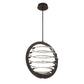Eurofase Lighting Ombra 22" 2-Light Dimmable Integrated LED Dark Bronze Metal Chandelier With Polished Nickel Strip Accent Shade