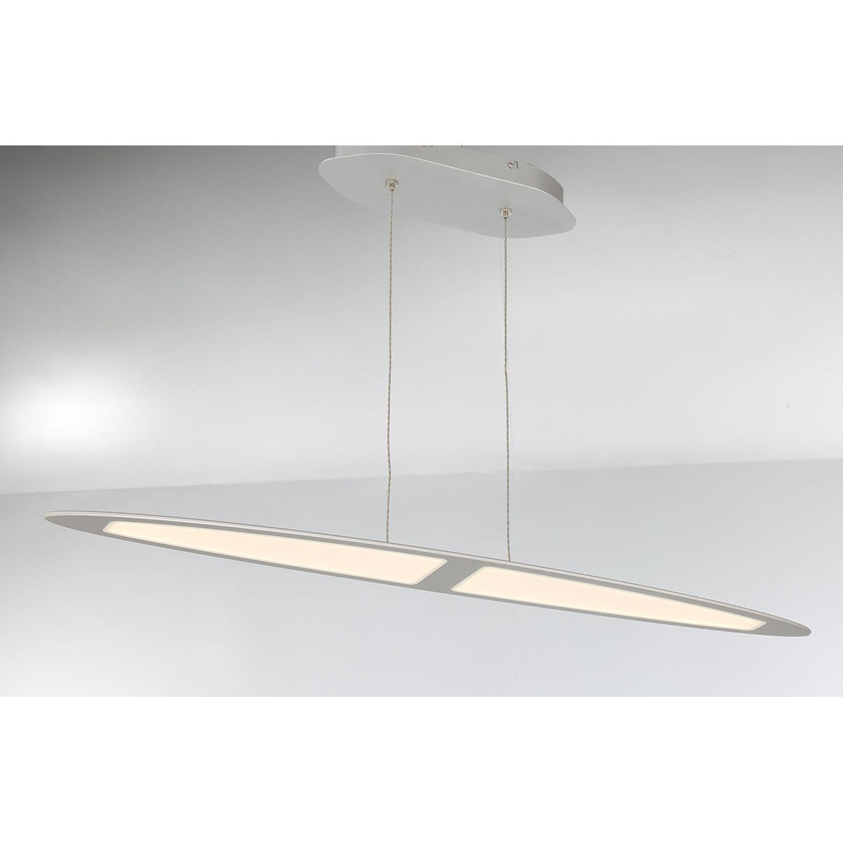 Eurofase Lighting Ormont 39" Linear Dimmable Integrated LED Brushed Nickel Aluminum Chandelier With Frosted Acrylic Shades