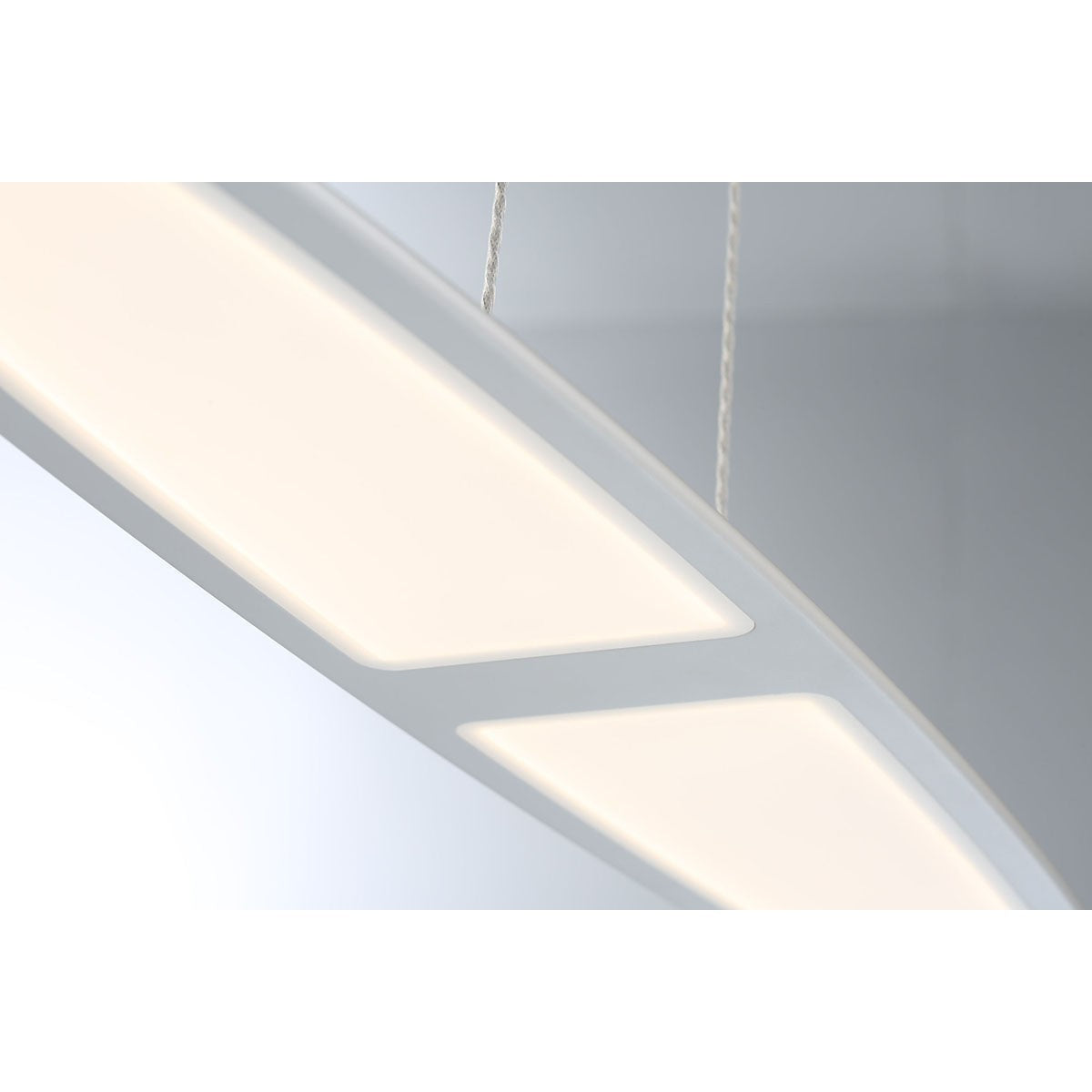 Eurofase Lighting Ormont 39" Linear Dimmable Integrated LED Brushed Nickel Aluminum Chandelier With Frosted Acrylic Shades