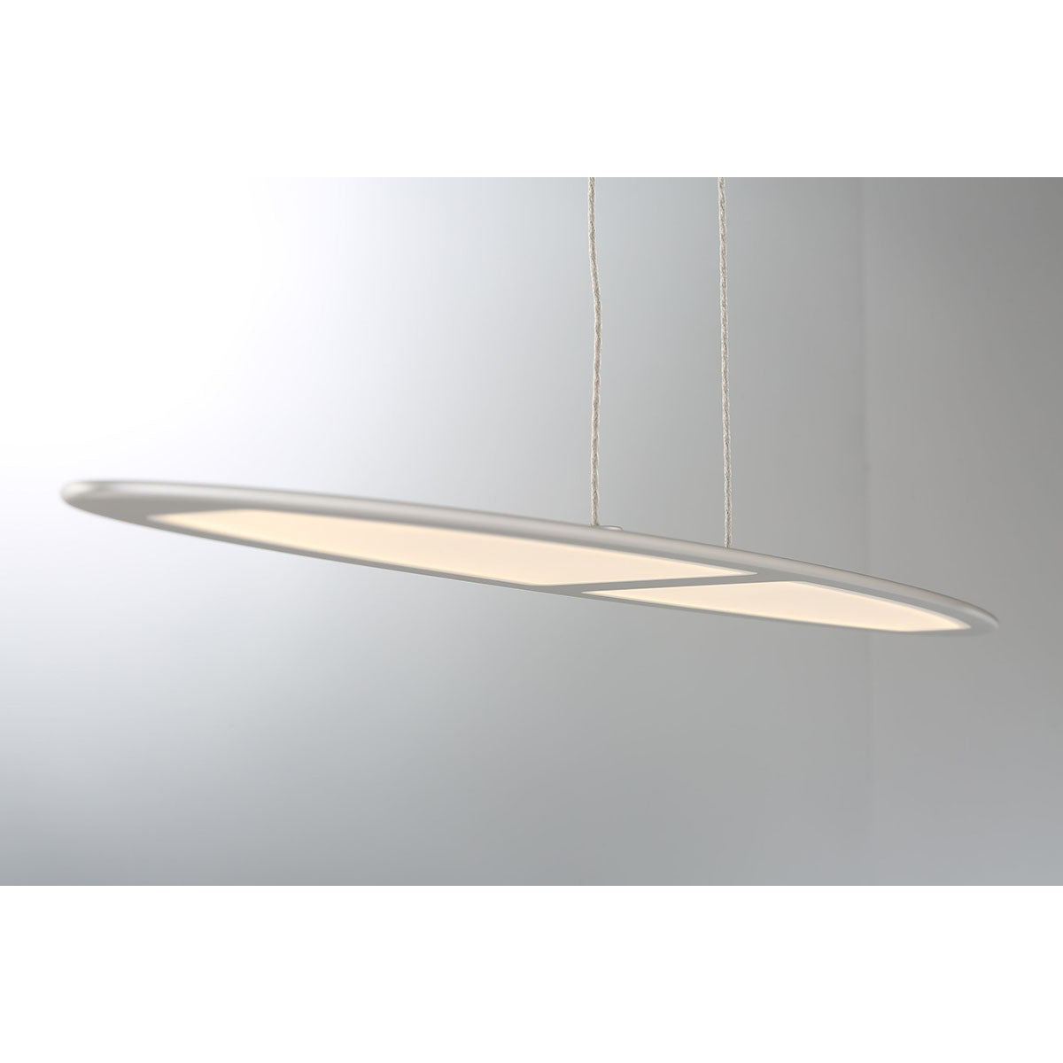 Eurofase Lighting Ormont 39" Linear Dimmable Integrated LED Brushed Nickel Aluminum Chandelier With Frosted Acrylic Shades