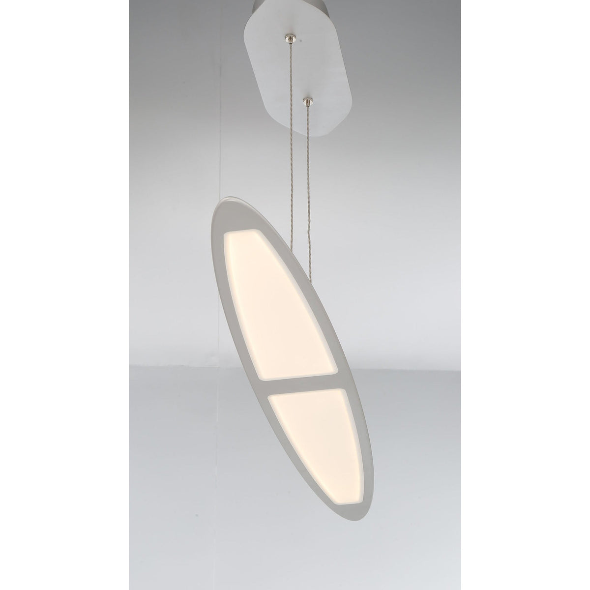 Eurofase Lighting Ormont 39" Linear Dimmable Integrated LED Brushed Nickel Aluminum Chandelier With Frosted Acrylic Shades