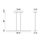 Eurofase Lighting Ormont 39" Linear Dimmable Integrated LED Brushed Nickel Aluminum Chandelier With Frosted Acrylic Shades