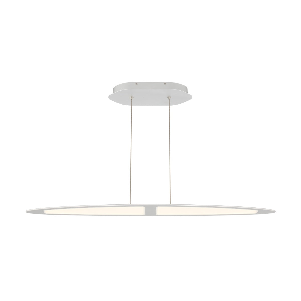 Eurofase Lighting Ormont 39" Linear Dimmable Integrated LED Brushed Nickel Aluminum Chandelier With Frosted Acrylic Shades
