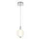Eurofase Lighting Palmas 10" 1-Light Integrated LED Frosted Glass Shade Polished Nickel Mini Pendant Light