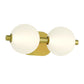 Eurofase Lighting Palmas 15" 2-Light Integrated LED Frosted Glass Shade Gold Vanity Light