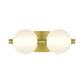 Eurofase Lighting Palmas 15" 2-Light Integrated LED Frosted Glass Shade Gold Vanity Light