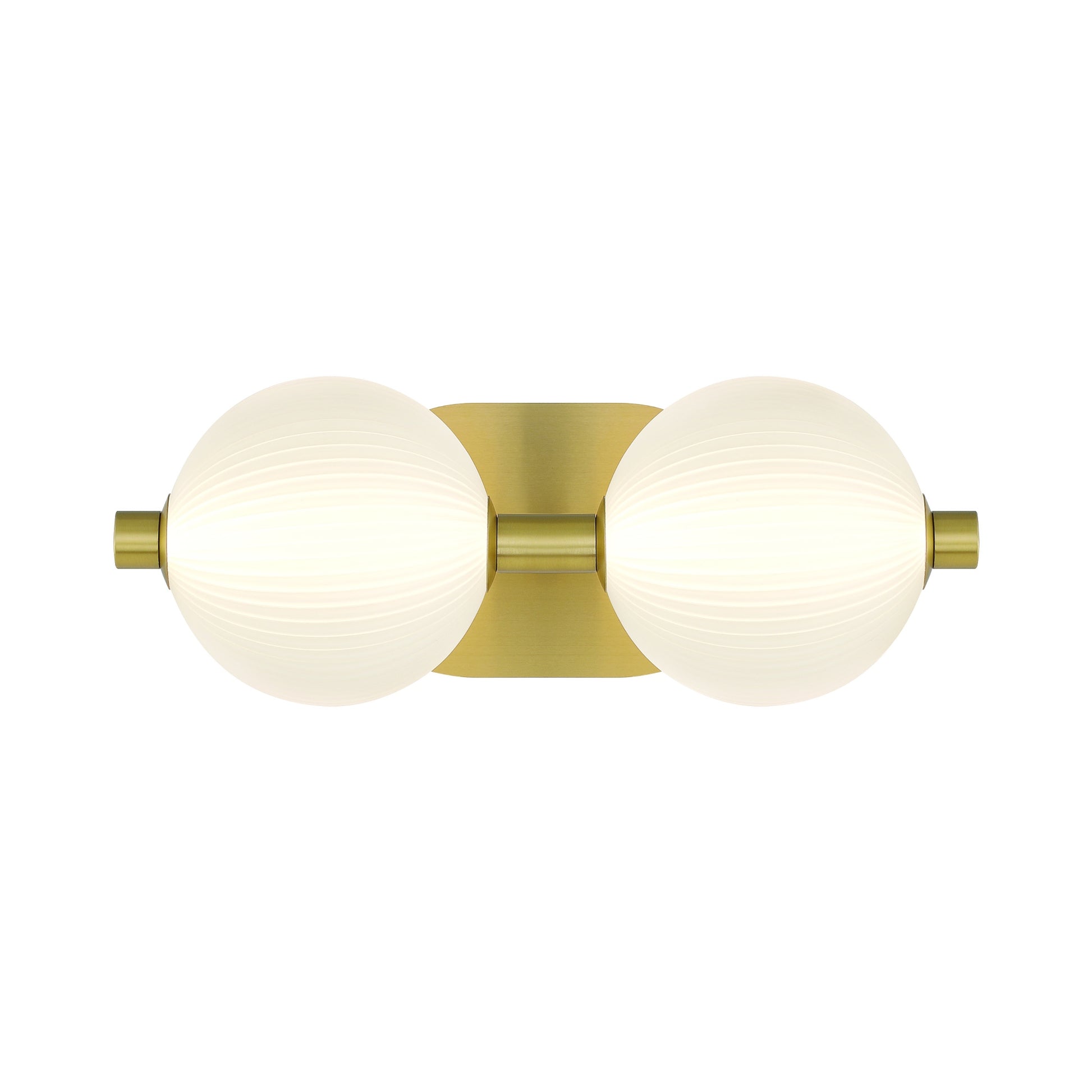 Eurofase Lighting Palmas 15" 2-Light Integrated LED Frosted Glass Shade Gold Vanity Light