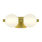 Eurofase Lighting Palmas 15" 2-Light Integrated LED Frosted Glass Shade Gold Vanity Light