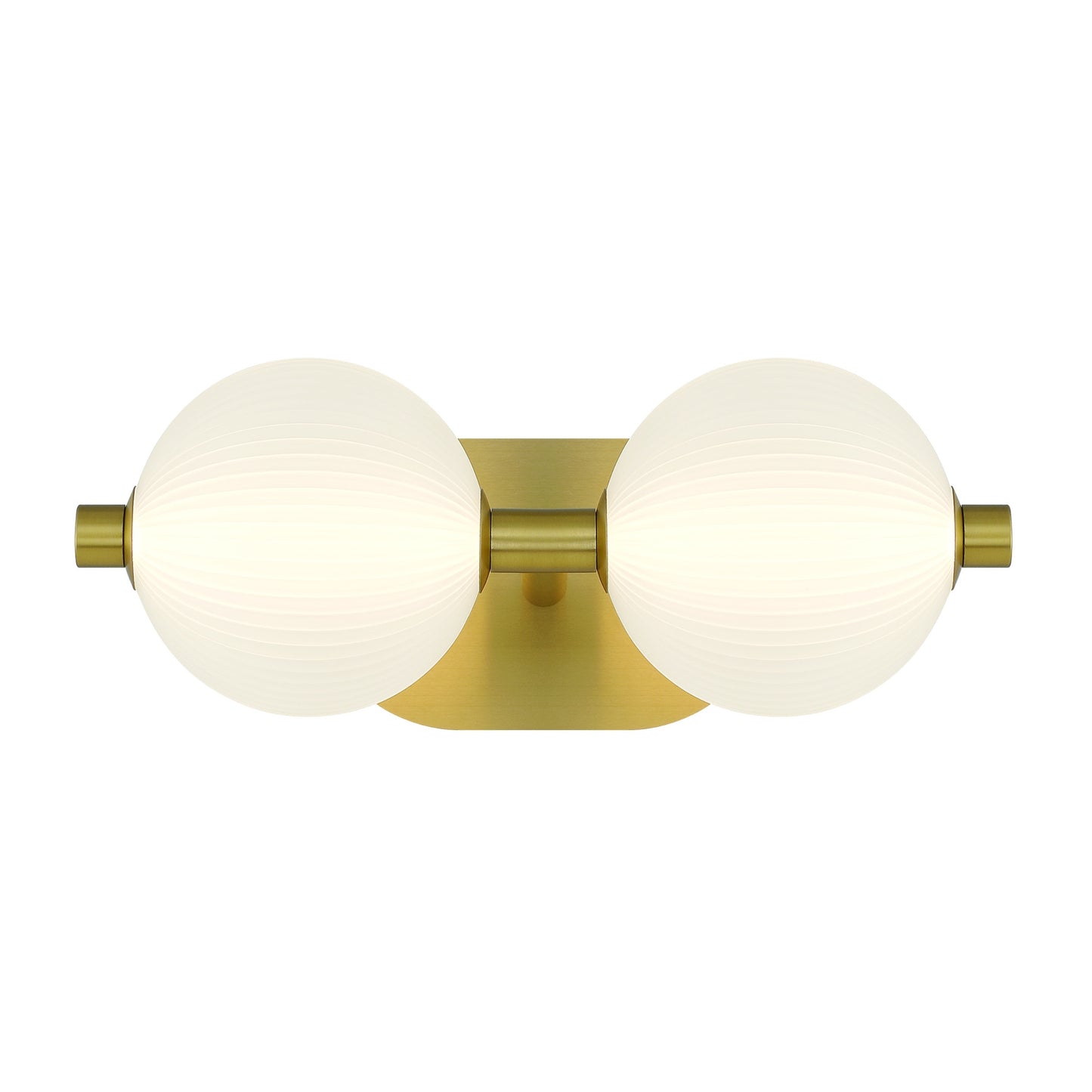 Eurofase Lighting Palmas 15" 2-Light Integrated LED Frosted Glass Shade Gold Vanity Light