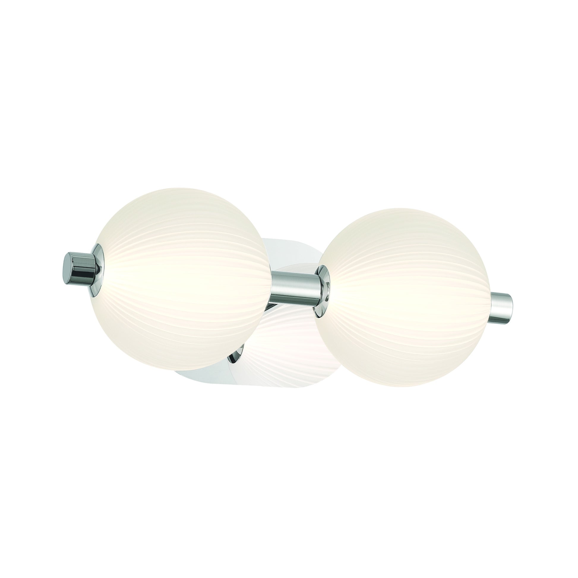 Eurofase Lighting Palmas 15" 2-Light Integrated LED Frosted Glass Shade Polished Nickel Vanity Light