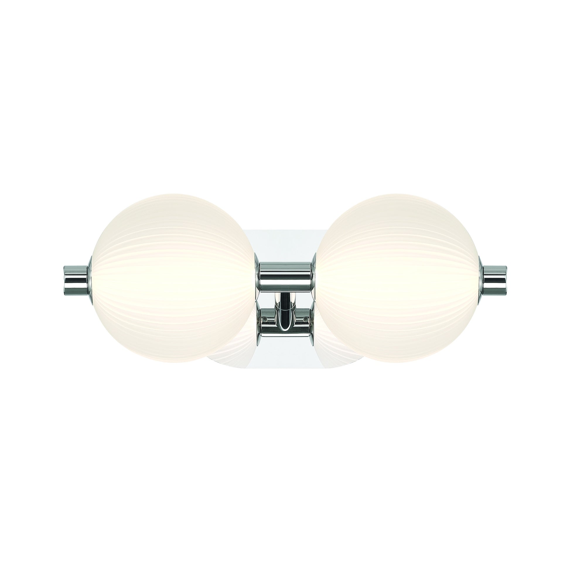 Eurofase Lighting Palmas 15" 2-Light Integrated LED Frosted Glass Shade Polished Nickel Vanity Light
