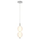 Eurofase Lighting Palmas 16" 2-Light Integrated LED Frosted Glass Shade Polished Nickel Mini Pendant Light