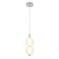 Eurofase Lighting Palmas 16" 2-Light Integrated LED Frosted Glass Shade Polished Nickel Mini Pendant Light