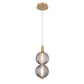 Eurofase Lighting Palmas 16" 2-Light Integrated LED Smoke Glass Shade Gold Mini Pendant Light