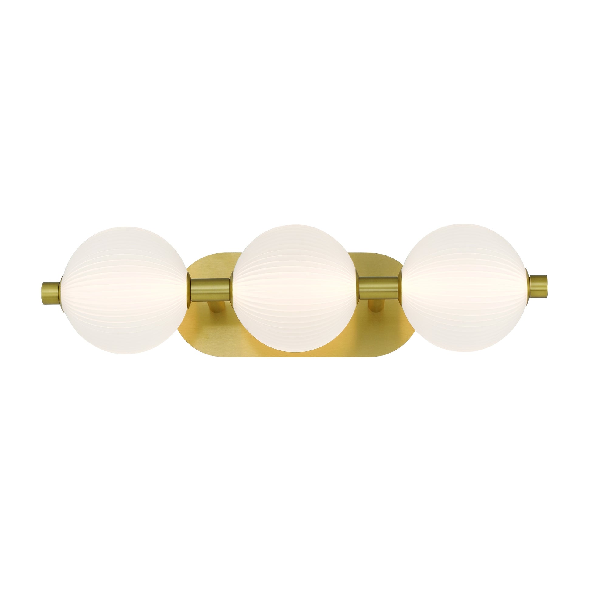 Eurofase Lighting Palmas 23" 3-Light Integrated LED Frosted Glass Shade Gold Vanity Light