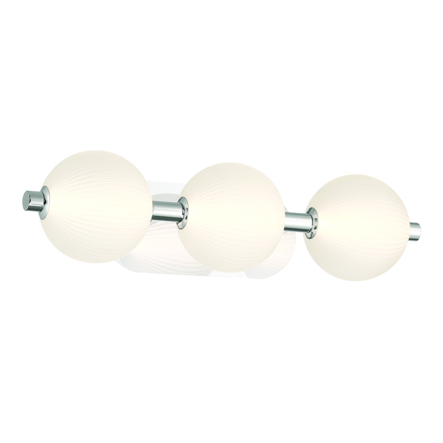 Eurofase Lighting Palmas 23" 3-Light Integrated LED Frosted Glass Shade Polished Nickel Vanity Light