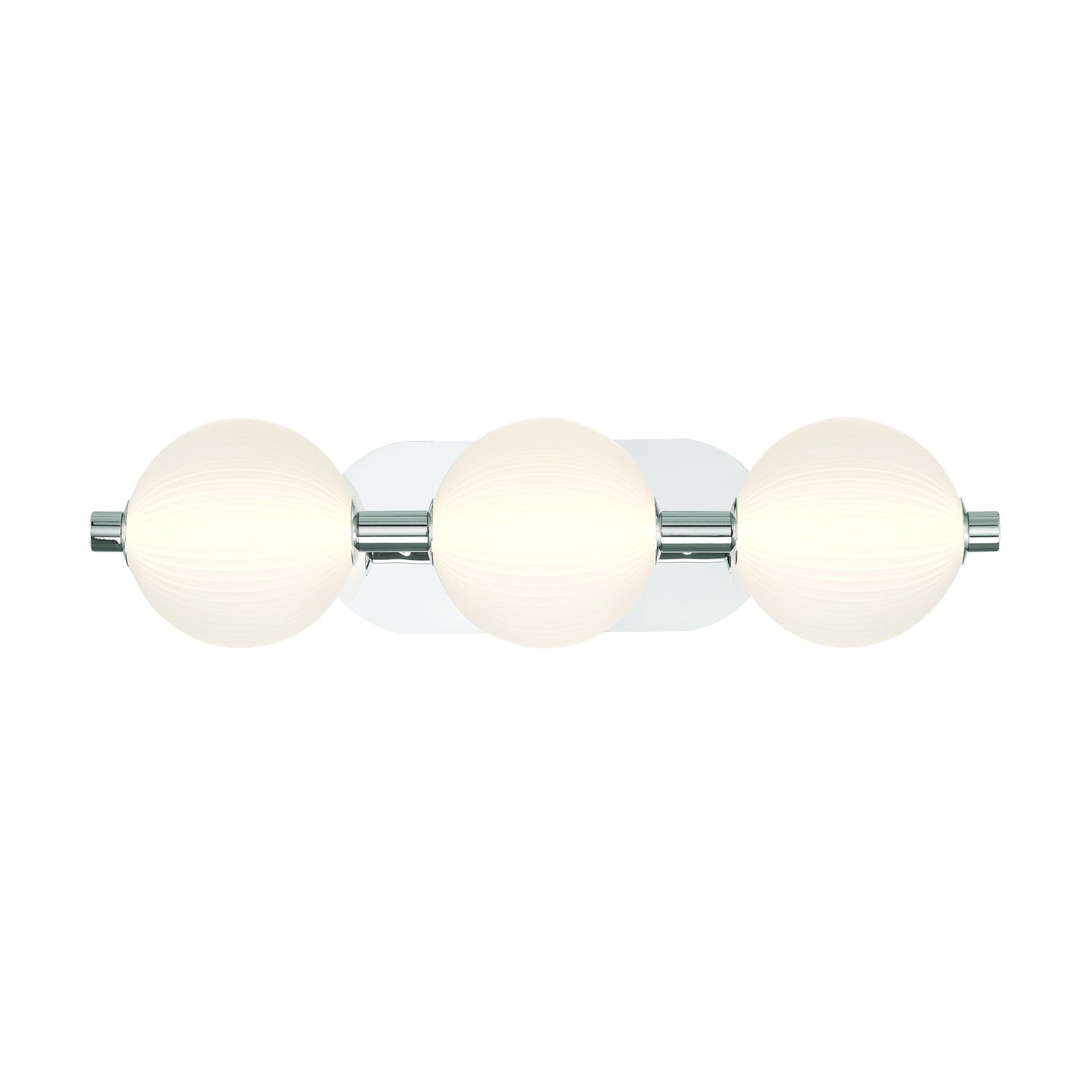 Eurofase Lighting Palmas 23" 3-Light Integrated LED Frosted Glass Shade Polished Nickel Vanity Light