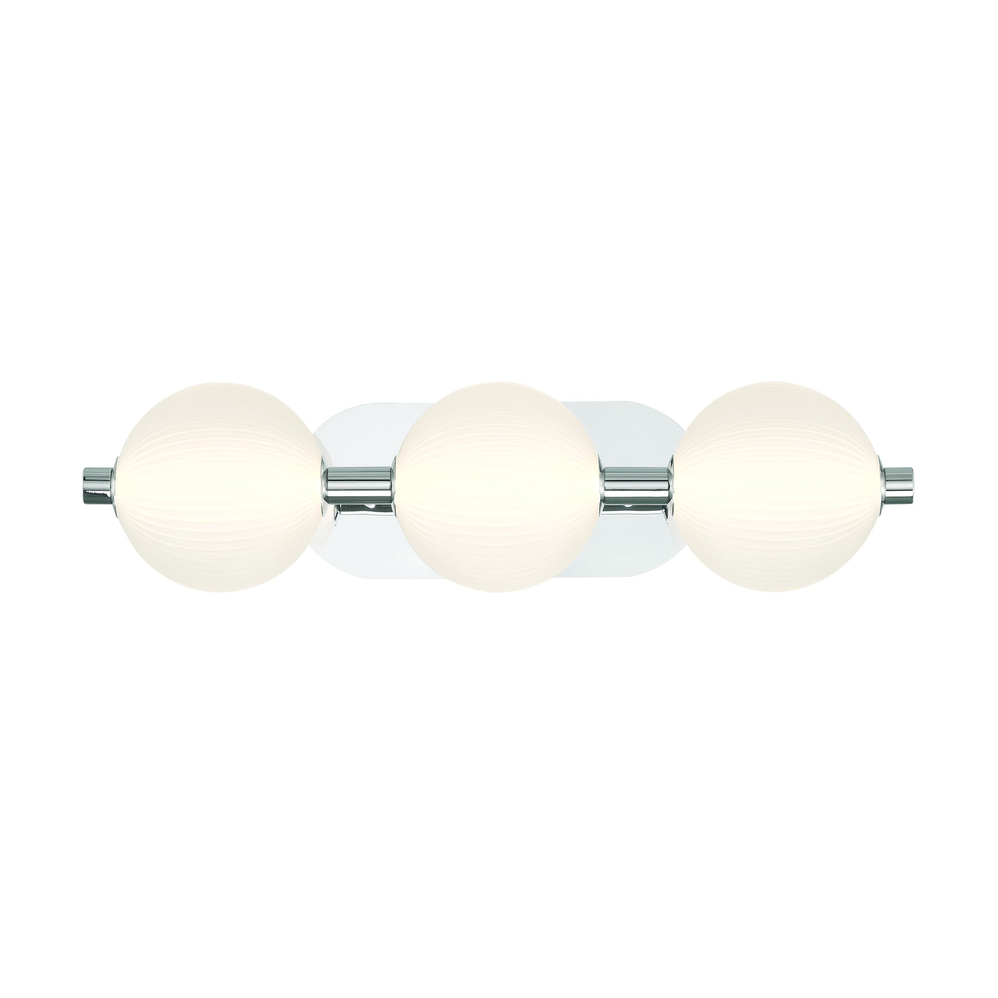 Eurofase Lighting Palmas 23" 3-Light Integrated LED Frosted Glass Shade Polished Nickel Vanity Light
