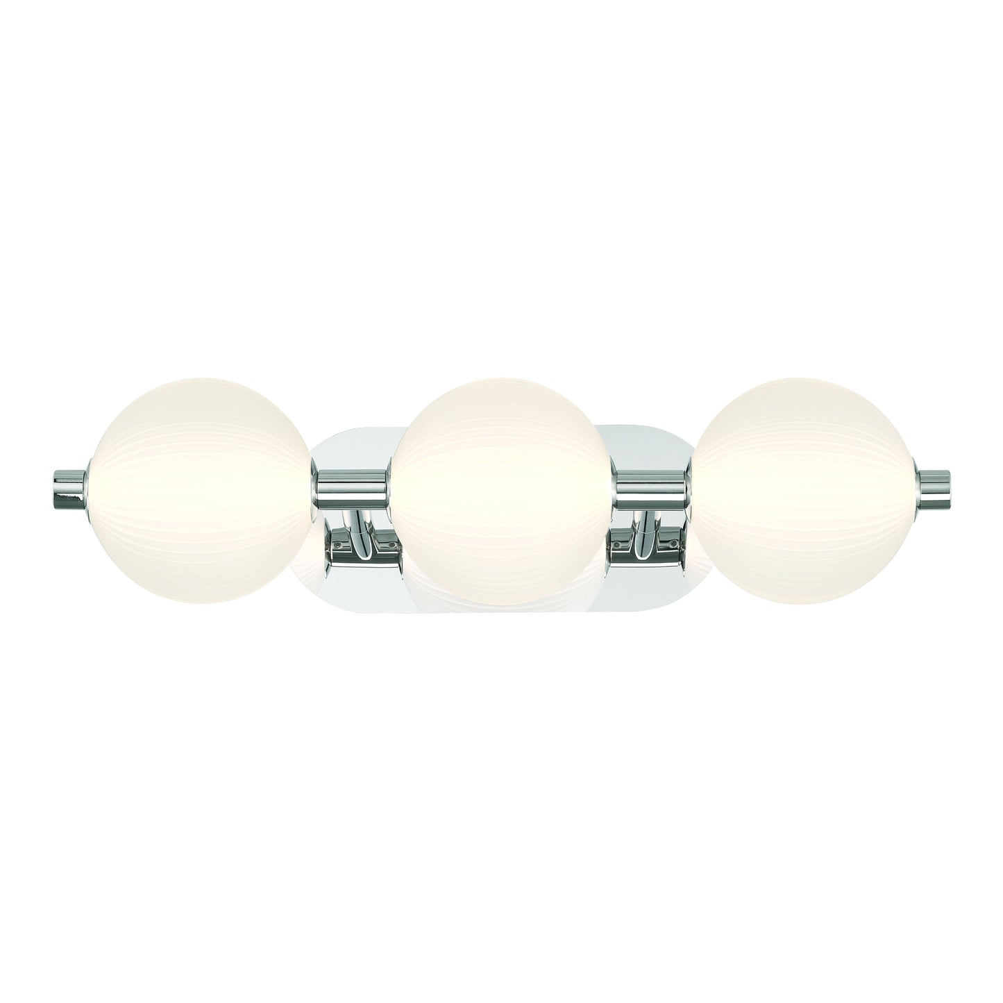 Eurofase Lighting Palmas 23" 3-Light Integrated LED Frosted Glass Shade Polished Nickel Vanity Light