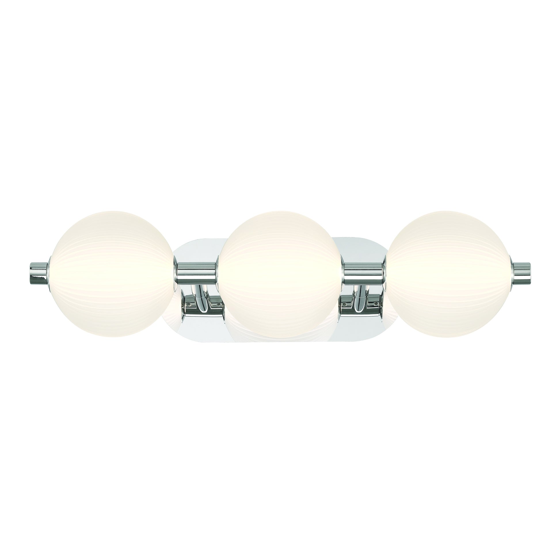 Eurofase Lighting Palmas 23" 3-Light Integrated LED Frosted Glass Shade Polished Nickel Vanity Light